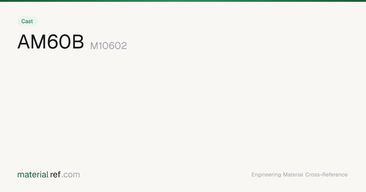 AM60B (M10602) — Composition, Properties & Equivalents | materialref.com