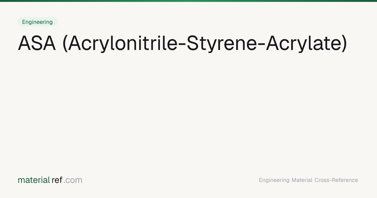 ASA (Acrylonitrile-Styrene-Acrylate) () — Composition, Properties ...