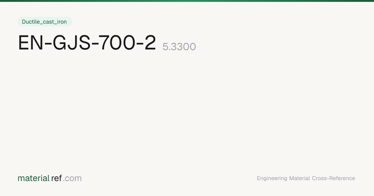 EN-GJS-700-2 (5.3300) — Composition, Properties & Equivalents ...