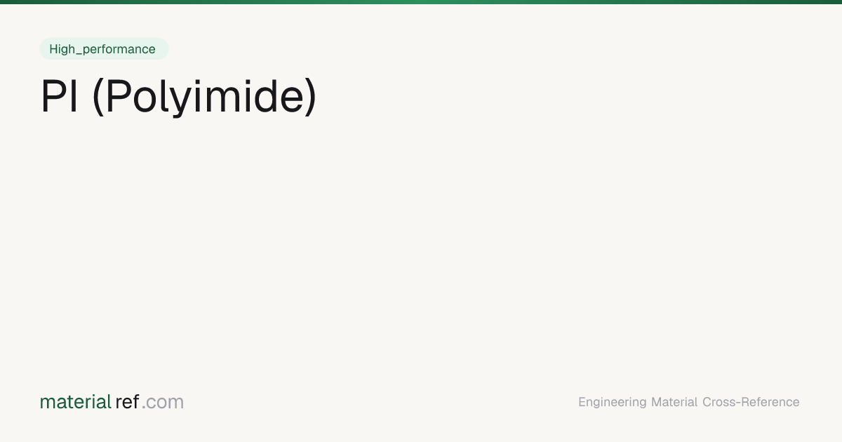 PI (Polyimide) () — Composition, Properties & Equivalents | materialref.com